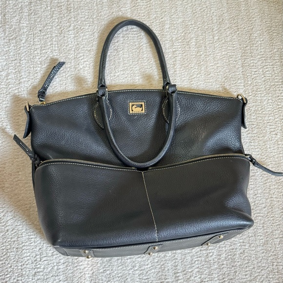 dooney & bourke pebble grain double pocket satchel - Picture 3 of 9